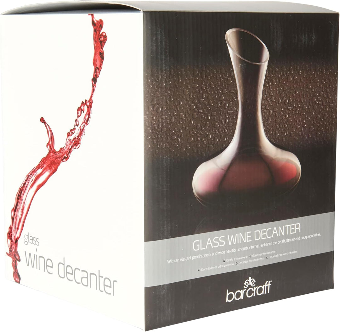 BarCraft Luxus Wein Dekanter Set in Geschenkbox, Glas, Transparent, 1,5 Liter Elegante, Elegante