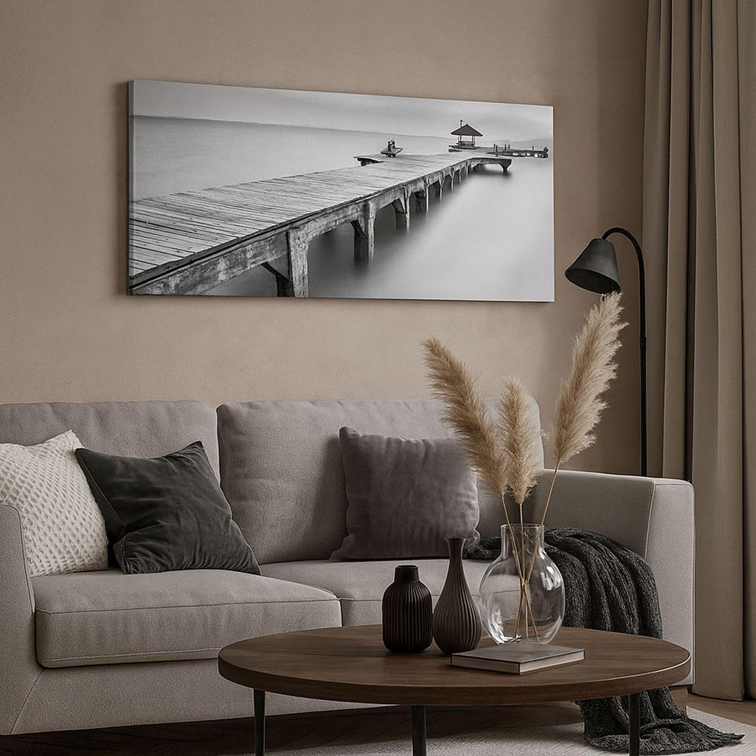 Wandbilder Dekoration Wohnzimmer Thailand bucht strand brücke Panorama Bilder auf Leinwand 120x50cm