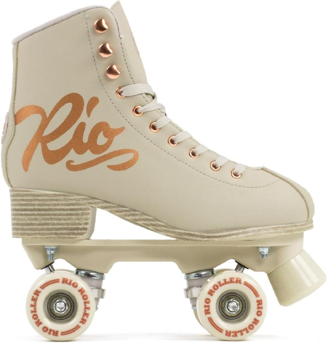 Rio Roller Unisex-Erwachsene Rosa Quad Skates Rollschuhe 40.5 Cream, 40.5 Cream