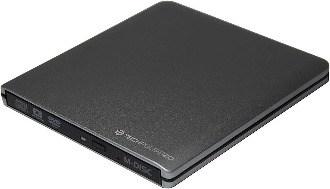 techPulse120 USB 3.0 & Type C M-Disc externer DVDRW CDRW Brenner Writer Alu Grau Burner Superdrive L