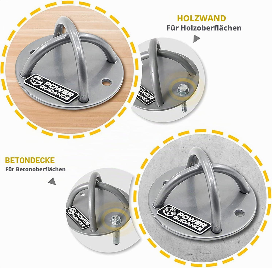 POWER GUIDANCE Hook Wandhaken Deckenanker -Ceiling Anchor Wandhalterung für Aufhängegurte, Gymnastik