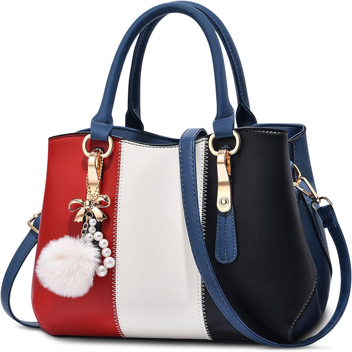 DORRISO Damen Handtasche Mode Pompons Anhänger Umhängetasche Elegantes Casual Reise Handtasche Fraue