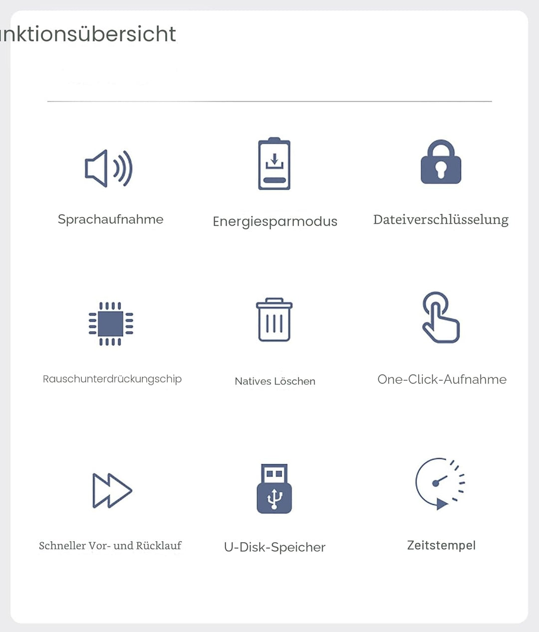 Mini-Diktiergerät in Anhängerform, professionell, digital, aktiviert, 60 Stunden Standby-Zeit, USB-S