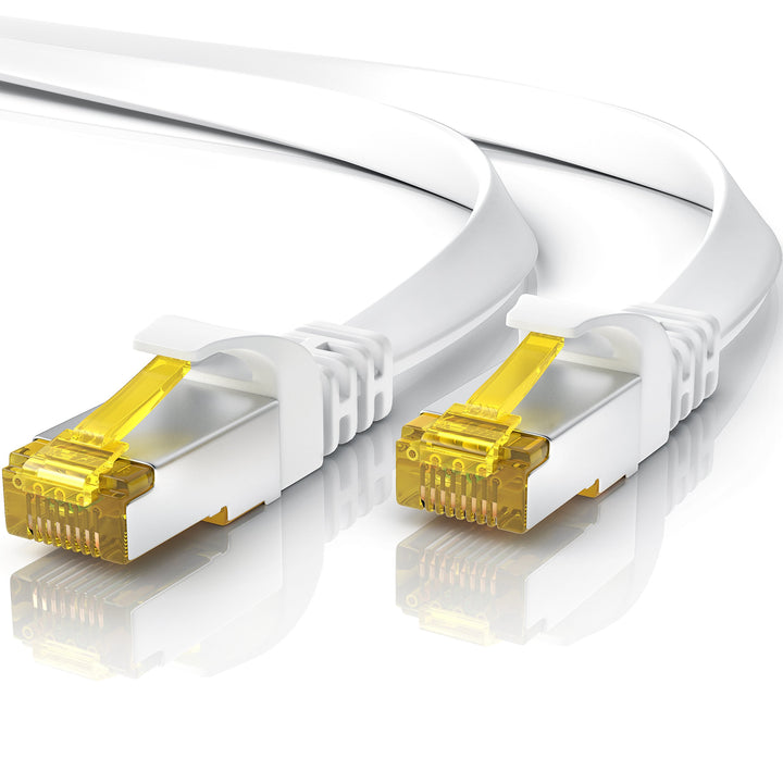 30m CAT 7 Netzwerkkabel Flach - Ethernet Kabel - Gigabit Lan 10 Gbit s - Patchkabel - Flachbandkabel