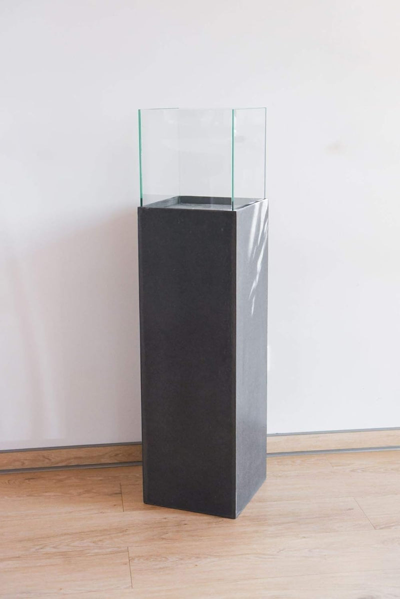 Windlicht-Säule Kerzenständer Deko-Laterne Candela Beton-Optik Anthrazit 100 cm hoch 25x25x100 cm An