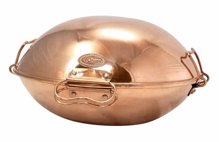 CopperGarden® Cataplana Bräter aus handverzinntem glattem Kupfer mit ca 30 cm Durchmesser I Portugie