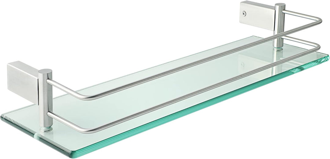 SAYAYO Duschablage Glasregal Edelstahl Duschregal Gebürstet Badezimmer Regal Duschkorb Shampoo Halte