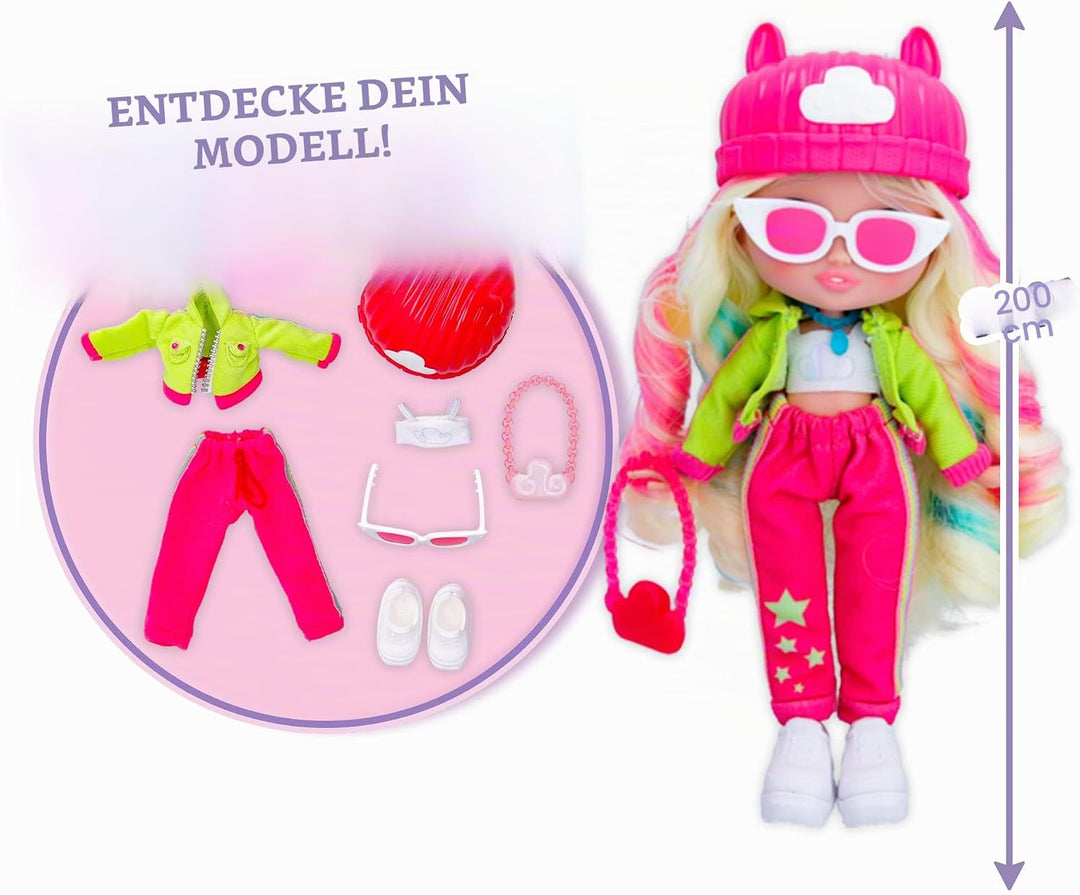 BFF by Cry Babies S2 Hannah Modepuppe mit Langen Haaren, Stoffkleidung und 10 Accessoires – Spielzeu