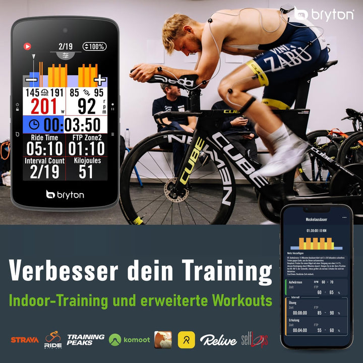 Bryton Rider S800T Bundle mit Herz, Tritt- und Geschwindkeitssensor