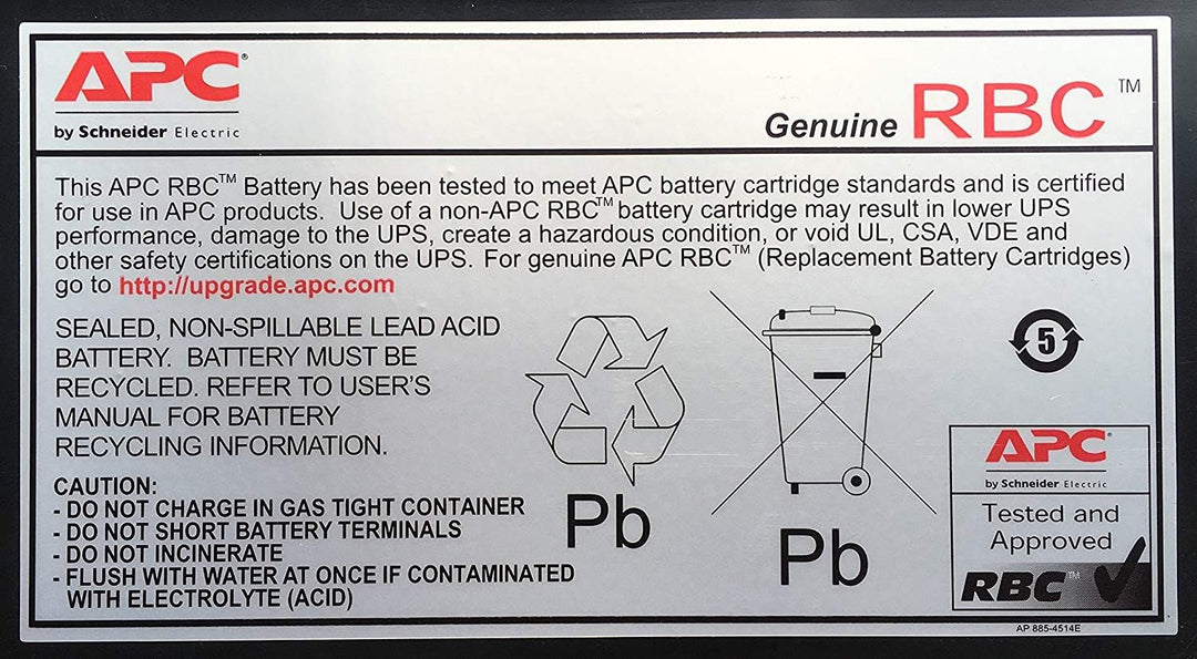 APC RBC17 - Ersatzbatterie für Unterbrechungsfreie Notstromversorgung (USV) von APC & APCRBC110 - Er