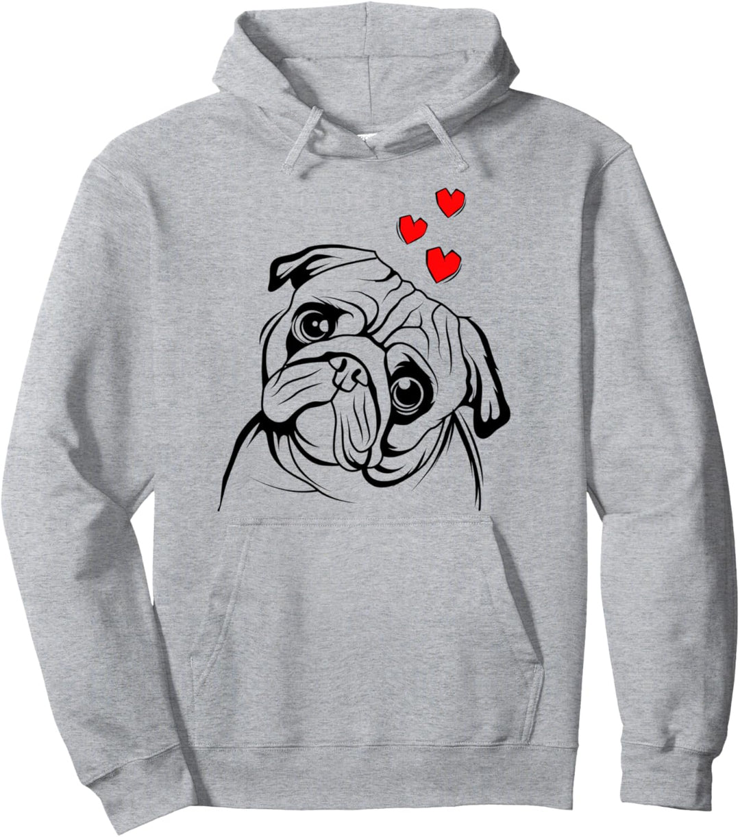 Mops Liebe Hundehalter Hunde Frauchen Geschenkidee Pullover Hoodie