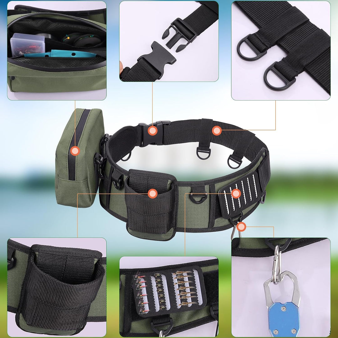 PELLOR Angeln Kampfgurt, 360° Verstellbarer Rutenhalter mit Eva-Polsterung, Einfacher Rutenhalter, A