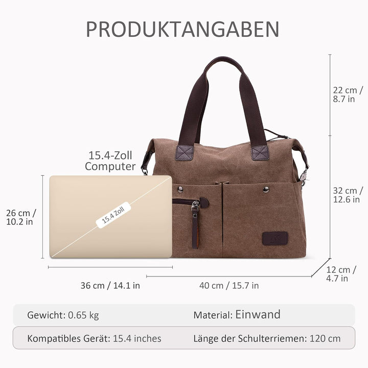 DIRRONA Mode Damen Canvas Handtasche Canvas Schultertasche Beiläufig Hobo Tasche Schule Einkaufen Mu