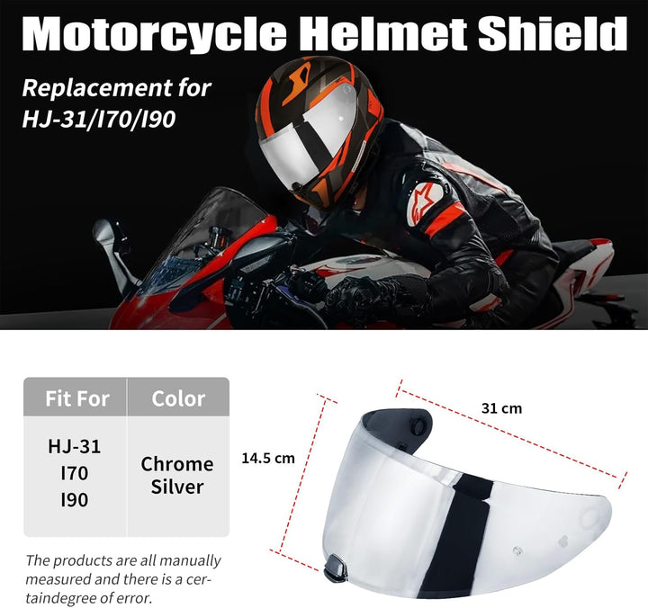 Visier Helm für Hjc i70 i10 HJ-31,Motorradhelm Visier,Motorrad Windschutz Helm Objektiv Visier,Vollg