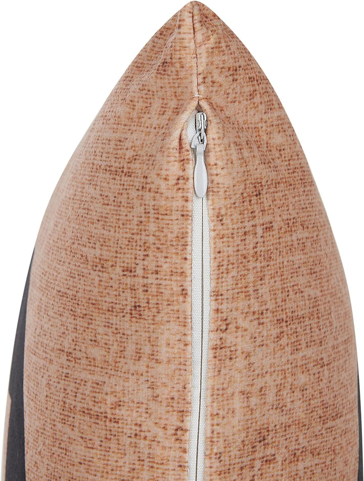 Dekokissen mit Füllung 2er Set Samt beige Halloween Kürbis-Motiv 45x45 cm Sebes