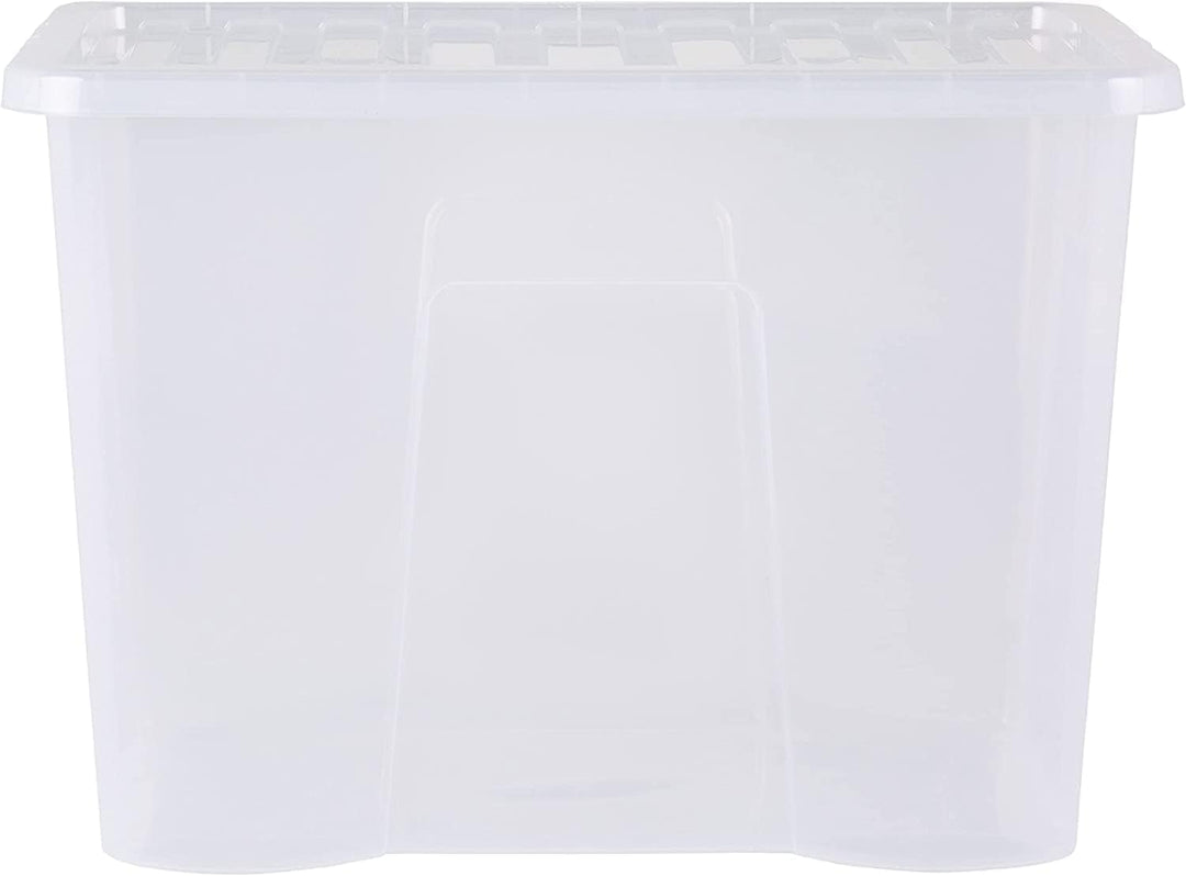 Wham 5X 11315 Crystal Box mit Deckel - 80 Liter - 60 x 40 x 42 cm - Transparent