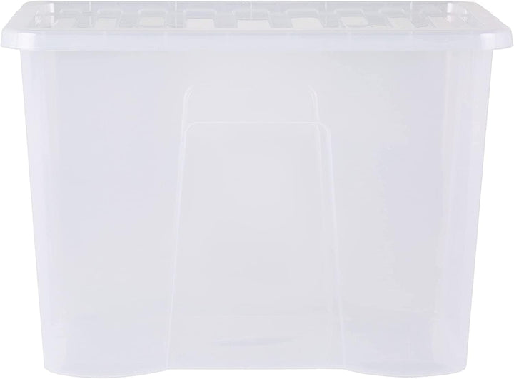 Wham 5X 11315 Crystal Box mit Deckel - 80 Liter - 60 x 40 x 42 cm - Transparent