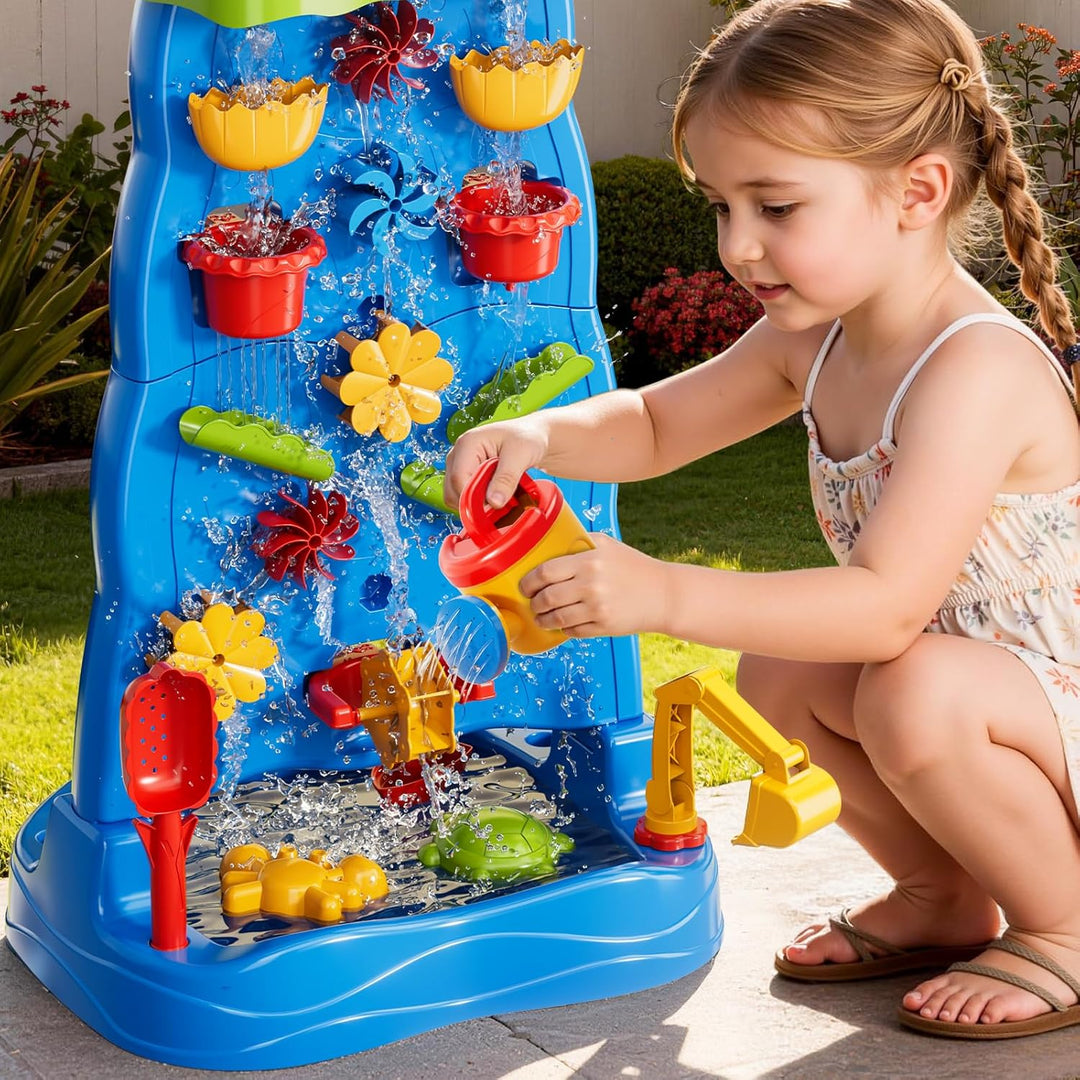 Ci Vetch Wasserfall-Sand- und Wasser-Spieltisch für Kleinkinder, Sommer-Outdoor-Wasserspieltisch mit
