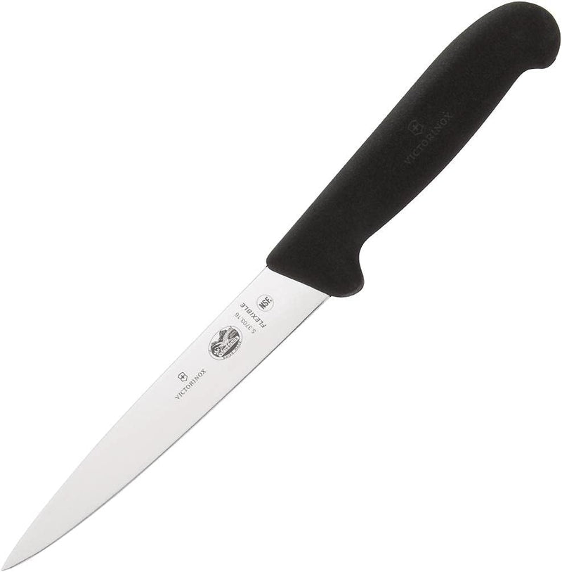 Victorinox, coltello per sfilettare Fibrox,lama flessibile da 16 cm, lavabile in lavastoviglie, nero