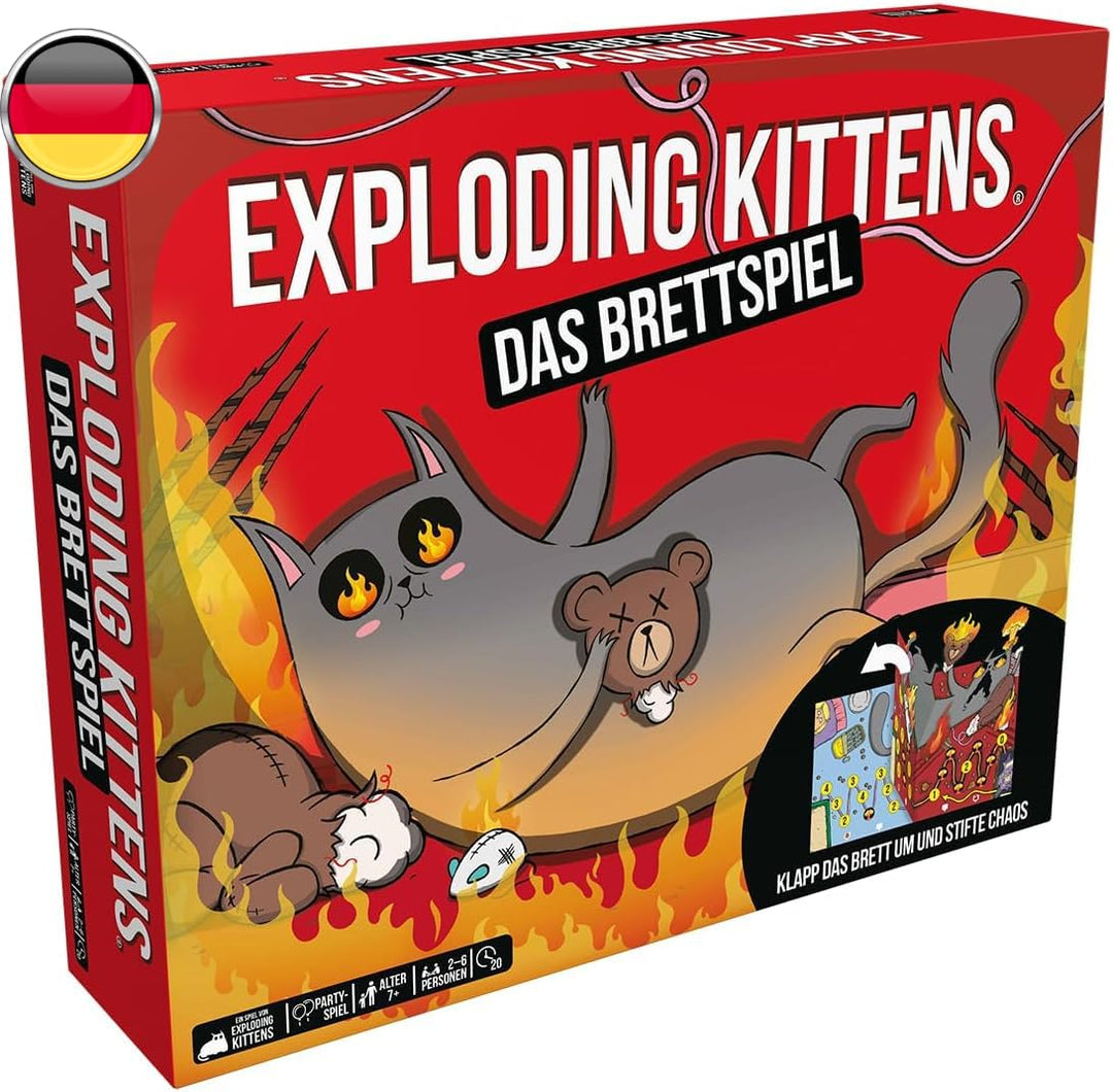 Exploding Kittens, Exploding Kittens: Das Brettspiel, Partyspiel, 2-6 Spieler, ab 7+ Jahren, 20 Minu