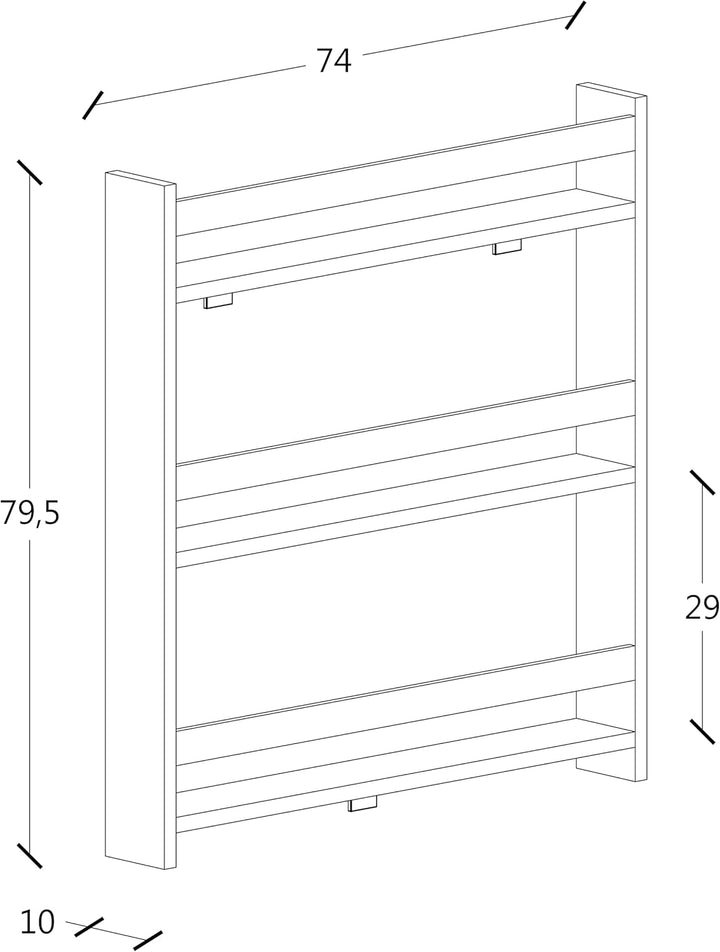 VCM Holzregal hängend | platzsparendes Kinder Regal | Masse: H. 80 x B. 70 x T. 10 cm | Elegantes Re