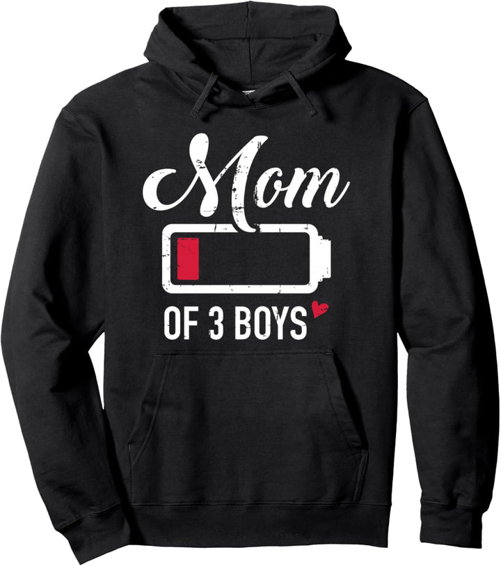 Mama von drei Jungs leere Batterie 3 Söhne Pullover Hoodie