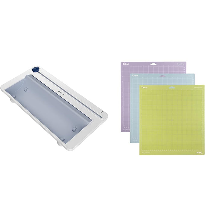 Cricut 2009039, Silber, Roll Holder for Explore 3 and Maker 3 & Schneidematte Bundle mit Schneidemat