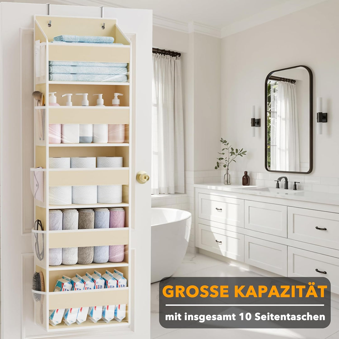SpaceAid Tür-Organizer mit 5 grossen Taschen und 10 Netz-Seitentaschen, 5 Ebenen, Tür-Organizer zum