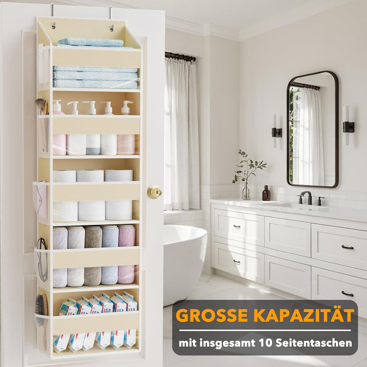 SpaceAid Tür-Organizer mit 5 grossen Taschen und 10 Netz-Seitentaschen, 5 Ebenen, Tür-Organizer zum