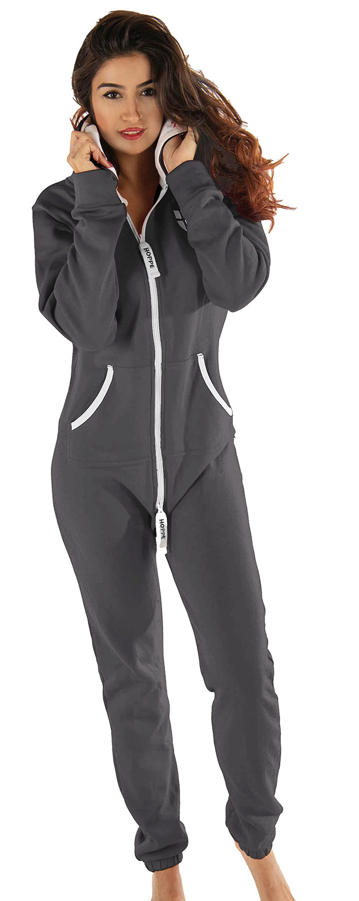 Hoppe Gennadi Damen Jumpsuit Onesie Jogger Einteiler Overall Jogging Anzug Trainingsanzug - SLIM FIT