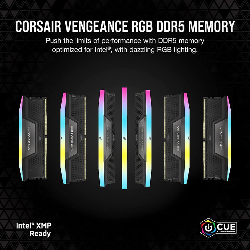 Corsair VENGEANCE RGB DDR5 RAM 64GB (2x32GB) 6000MHz CL40 Intel XMP iCUE Kompatibel Computer Speiche