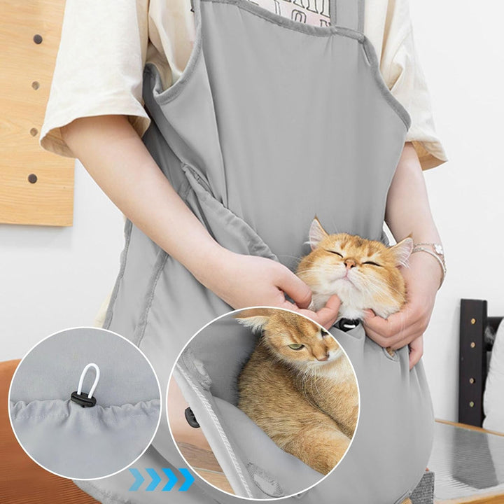 Katzenschürze mit Löchern – weiche Katzentragetasche vorne | weiche Brustschlinge mit Kordelzug, atm