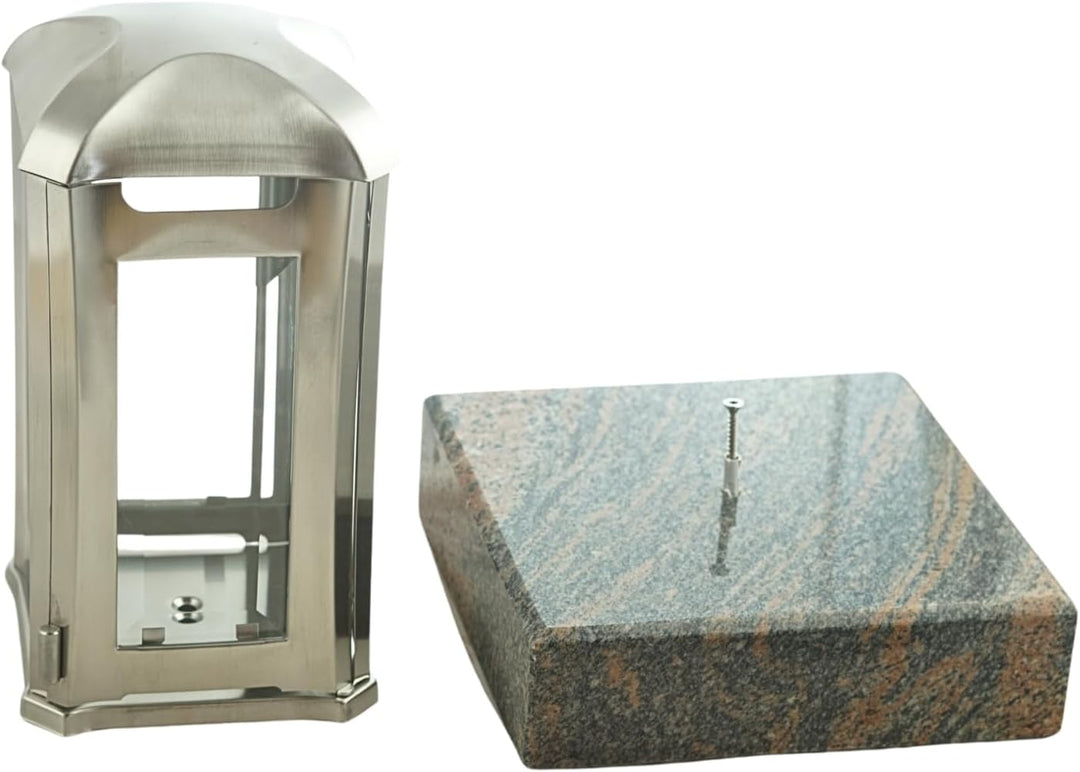 designgrab Grablampe Venezia aus Edelstahl mit Granitsockel aus Granit Vanga