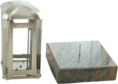 designgrab Grablampe Venezia aus Edelstahl mit Granitsockel aus Granit Vanga