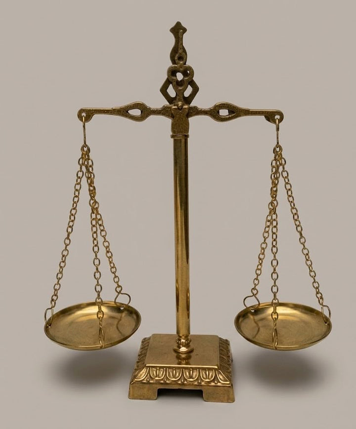 Dekorative Waage aus poliertem Messing
