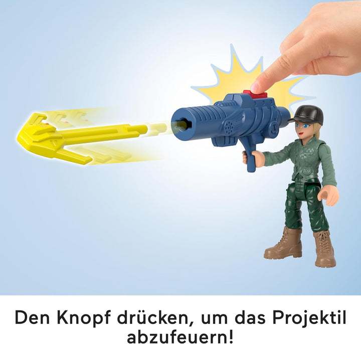 Fisher-Price Imaginext Jurassic World Die Wiedergeburt Set mit 7,6cm Mensch, 5 Dinosauriern, Launche