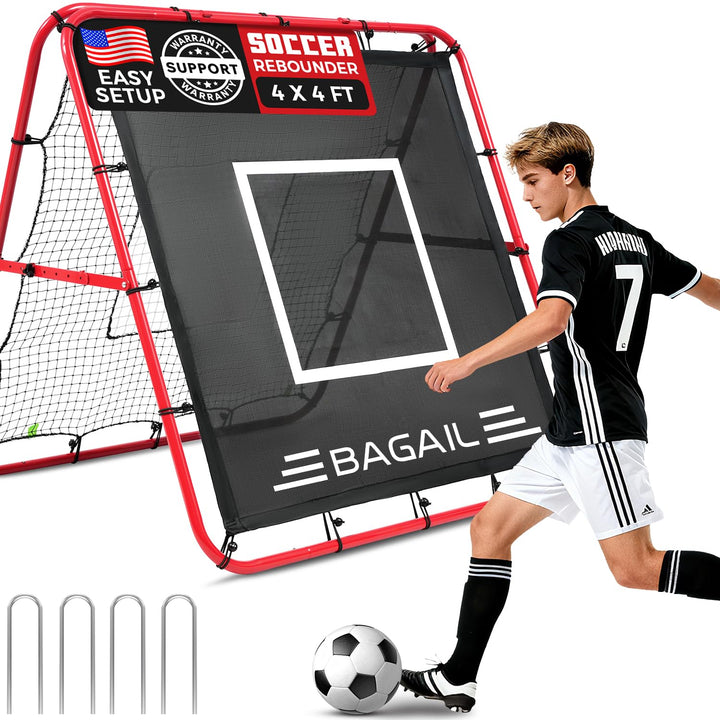 BAGAIL Doppelseitiges Rebounder-Netz, Fussballnetze, verstellbare Winkel, anpassbare Struktur, Rebou