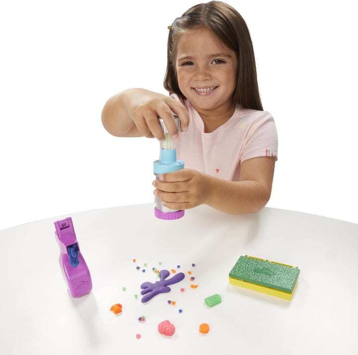 Play-Doh Zoom Zoom Vacuum and Clean Up Set mit 2 Dosen Knete und Zubehör, Bastel-Set als Weihnachtss