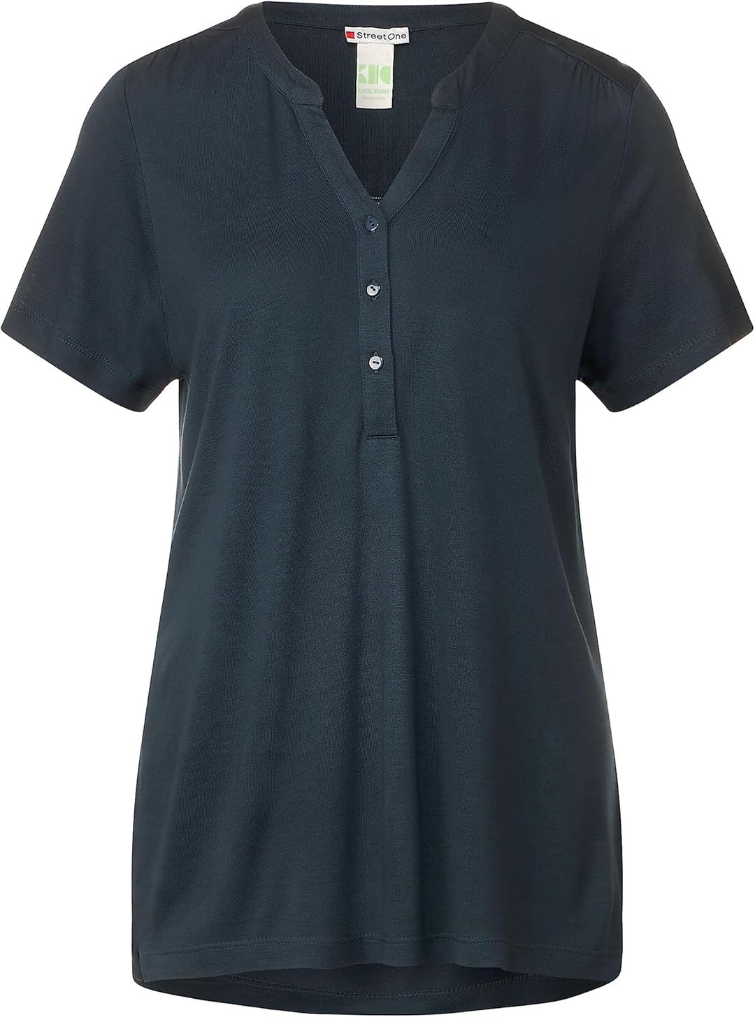 Damen Jersey Shirt mit Knopfleiste 38 Cool Vintage Green, 38 Cool Vintage Green