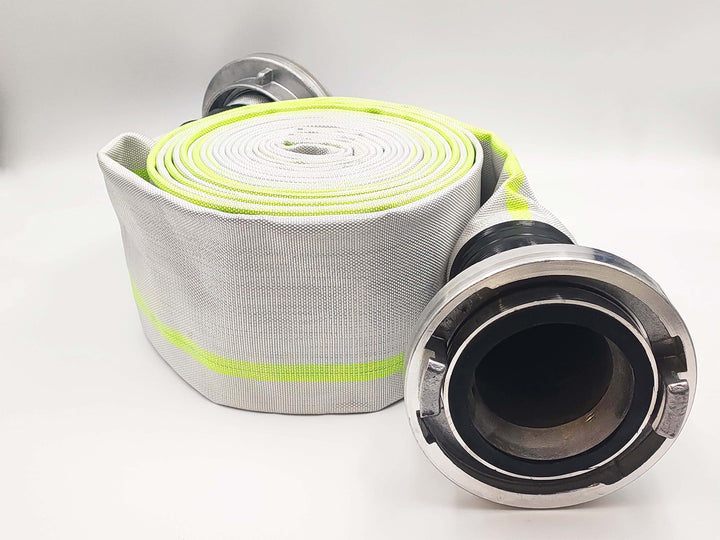 A-102 | 4 Zoll | 10 Meter Schlauch mit Storz-Kupplungen Bauschlauch Industrieschlauch Flachschlauch