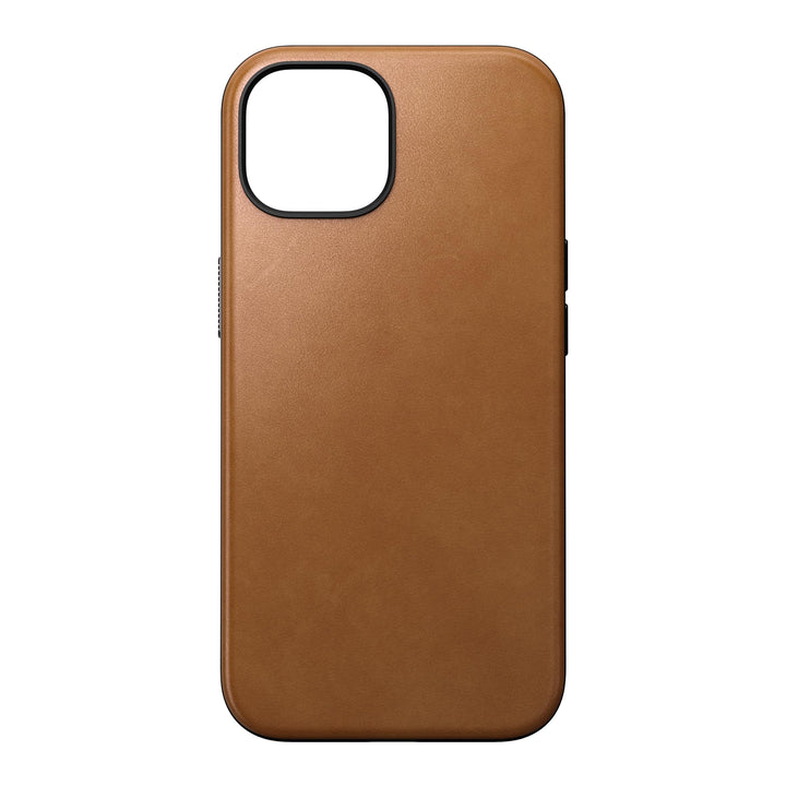 NOMAD Modern Leather Case | für iPhone 15 | Schutzhülle aus Polycarbonat und hochwertigem Echtleder