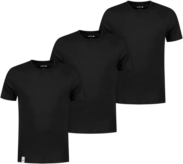Lacoste Herren T-Shirt Rundhals TH3321, Männer Basic Tshirt,Tee,Regular Fit M Noir, M Noir