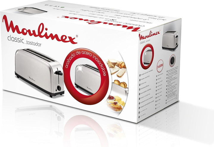Moulinex Classic 2 Reb – Toaster, Leistung 1400 W, Edelstahl, Grau Grau 1400 W, Grau 1400 W