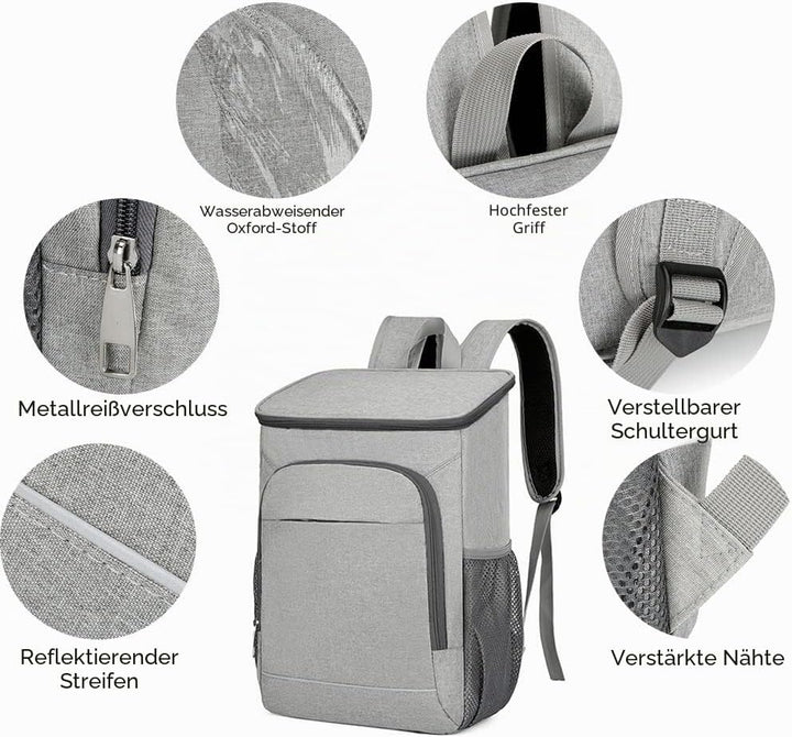 Lixada Thermo-Rucksack mit Kühlbox, Lunchbox, wasserdicht, zweistöckig, für Camping, Wandern, Pickni