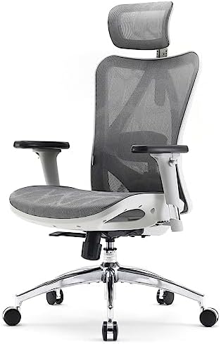 SIHOO M57 Ergonomischer Bürostuhl mit 3-Wege-Armlehnen, Lendenwirbelstütze und Verstellbarer Kopfstü