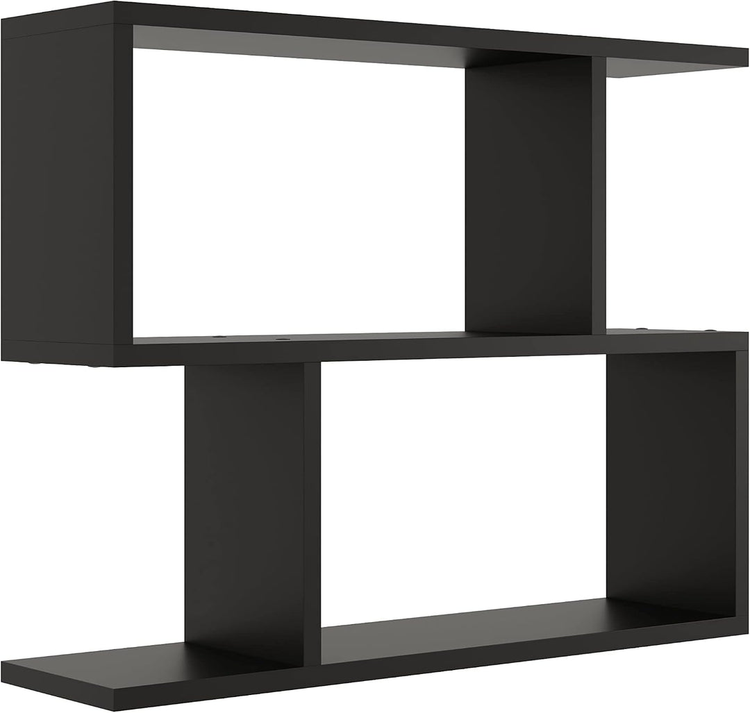 KUBUTKU Dekorativ Wandregal mit 2 Böden 70x55x18 Design Skandinavischer Modern für Wohnzimmer Küche