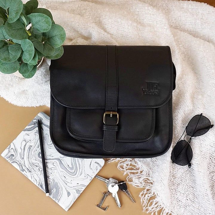LECONI Umhängetasche Schultertasche für Damen Freizeittasche aus Büffelleder Damentasche Ledertasche