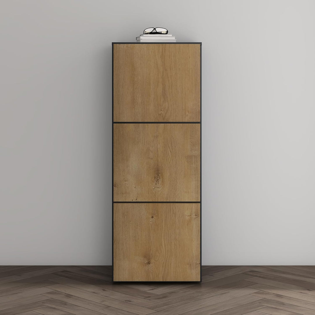 Mai & Mai Schuhschrank aus Holz, Schuhkommode mit 3 Schränken BTH: 45x36x120 cm Schuhregal Möbel in