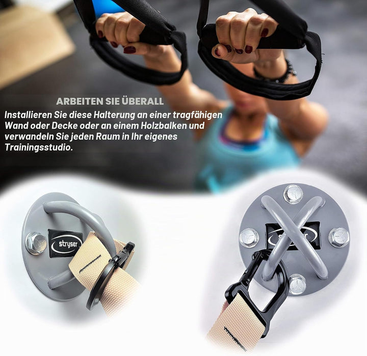 STRYSER Maxbolt Wand-Deckenhalterung Wandhalterung in X für Sling Trainer Schlingentrainer Turnringe