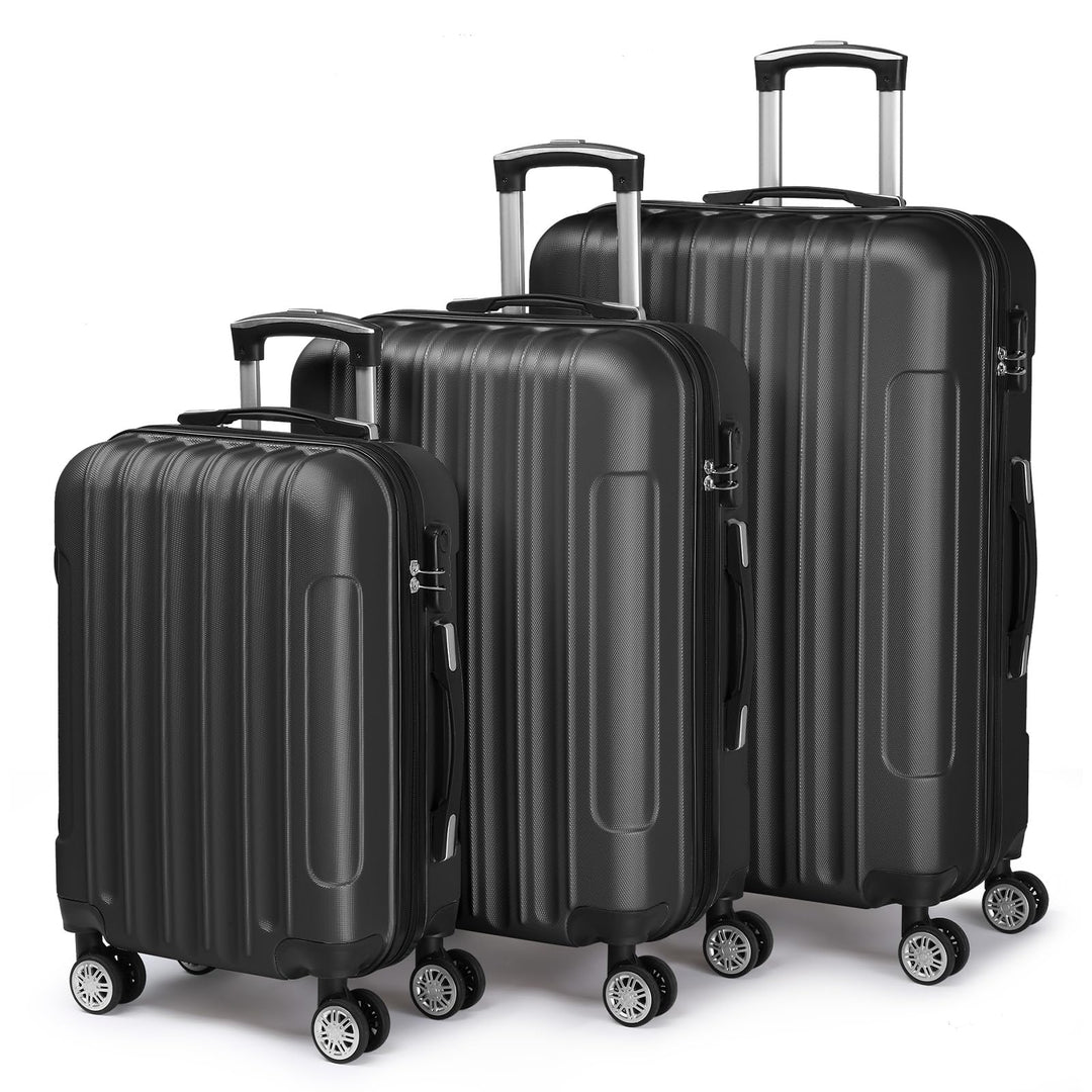 LALAHO Kofferset 3 teilig, Reisekoffer Set, Hartschalen Koffer Set aus ABS, Gepäckset mit Teleskopgr